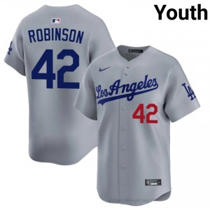 Jackie Robinson #42 Grey Baseball Jersey | Youth L.A. Dodgers Premium MLB Uniform Xm6ePm55