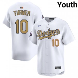 2026 Gold Collection White Justin Turner #10 Youth Baseball Jersey | LAD Limited Edition MLB Player Gear 86n08g50