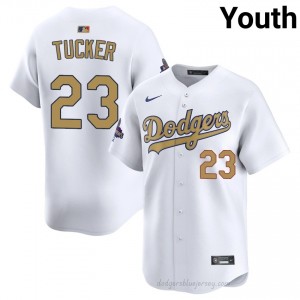 Youth Kyle Tucker #23 LAD 2026 Gold Collection White Elite Baseball Jersey| Stitch Authentic TgMEAU32