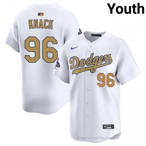 Landon Knack #96 2026 Gold Collection White Baseball Jersey | Youth LAD Premium MLB Uniform cIW74164