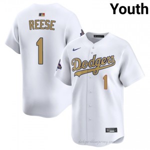 Youth 2026 Gold Collection Pee Wee Reese #1 LAD White Elite Baseball Jersey| Stitch Authentic 06x06Q56