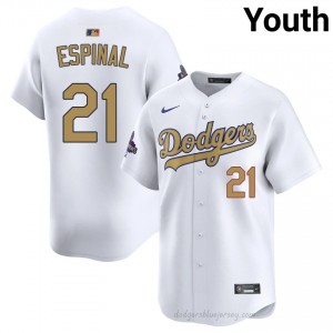 Santiago Espinal #21 2026 Gold Collection White Baseball Jersey | Youth LAD Premium MLB Uniform bv40vT82