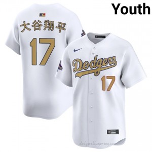Shohei Ohtani #17 2026 Gold Collection White Baseball Jersey | Youth LAD Premium MLB Uniform L180U476