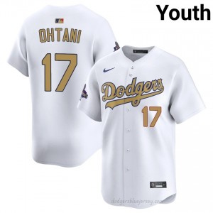 #17 Shohei Ohtani 2026 Gold Collection White On-Field Style Baseball Jersey | Youth Authentic LAD MLB Apparel Qw362360