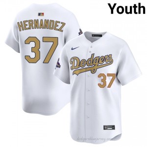 Youth 2026 Gold Collection Teoscar Hernandez #37 LAD White Elite Baseball Jersey| Stitch Authentic v5c8lQ86