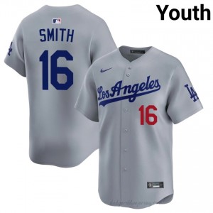 L.A. Dodgers Will Smith #16 Grey Youth Premium Jersey | MLB Collectible Baseball Uniform p7800382